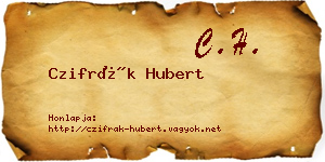 Czifrák Hubert névjegykártya